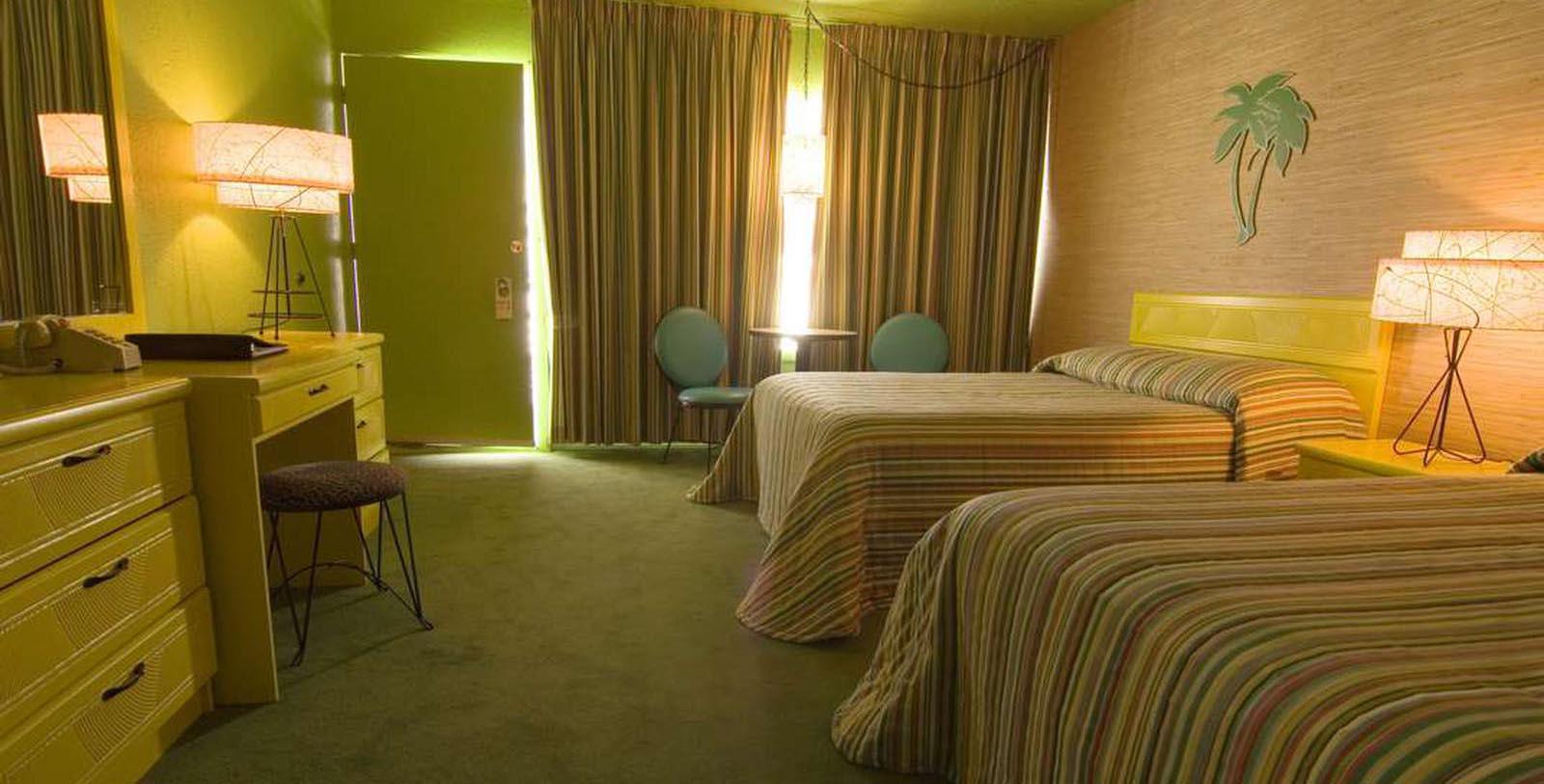 Image of Guestroom at Caribbean Motel, 1957, Member of Historic Hotels of America, in Wildwood Crest, New Jersey, Location Map
